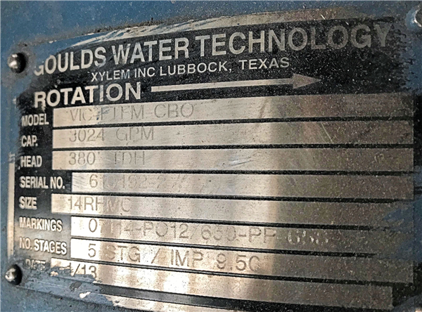 Lot Of (4) Goulds Quadna Model Vic-ftfm-cbo 5-stage Vertical Turbine Pumps)